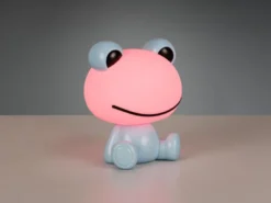 Ausgefallene USB Tischlampe Frosch mit RGB Farbwechsel, Blau Höhe 24cm