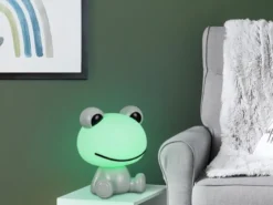 Ausgefallene USB Tischlampe Frosch mit RGB Farbwechsel, Grün Höhe 24cm