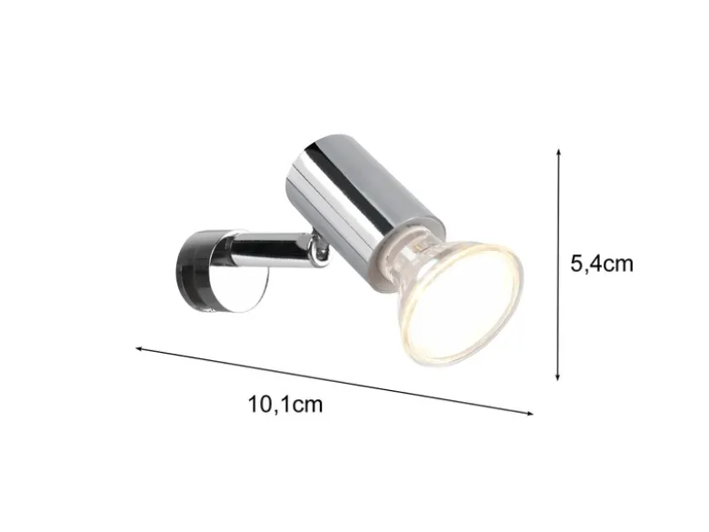 Bad Spiegelleuchte Spot Metall Chrom zum Klemmen max. 5mm, inkl. GU10 LED