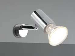 Bad Spiegelleuchte Spot Metall Chrom zum Klemmen max. 5mm, inkl. GU10 LED