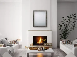 Barock Wandspiegel TANJA mit Holzrahmen Silber 55x70 cm