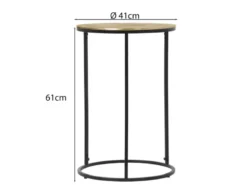 Beistelltische 2er Set rund Metall in Schwarz Gold, Höhe 46 und 61cm