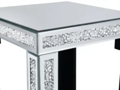 Beistelltisch GLITTY mit Spiegelglas und Glitzereffekt, Höhe 50cm