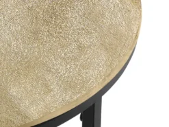 Beistelltisch PATTY rund Metall in Schwarz Gold, Höhe 61cm