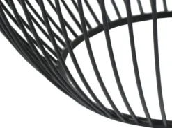 Beistelltisch RINA Korbtisch Metall Schwarz und Tischplatte Silber, Höhe 42cm
