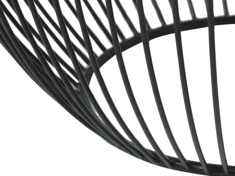 Beistelltisch RINA Korbtisch Metall Schwarz und Tischplatte Gold, Höhe 42cm