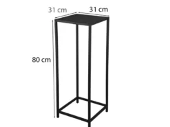Beistelltisch VERONIKA Blumentisch aus Metall Schwarz Höhe 80cm