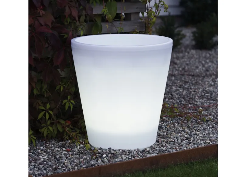 Beleuchteter Pflanzkübel Outdoor LED Blumentopf Ø 37cm Terrassenbeleuchtung