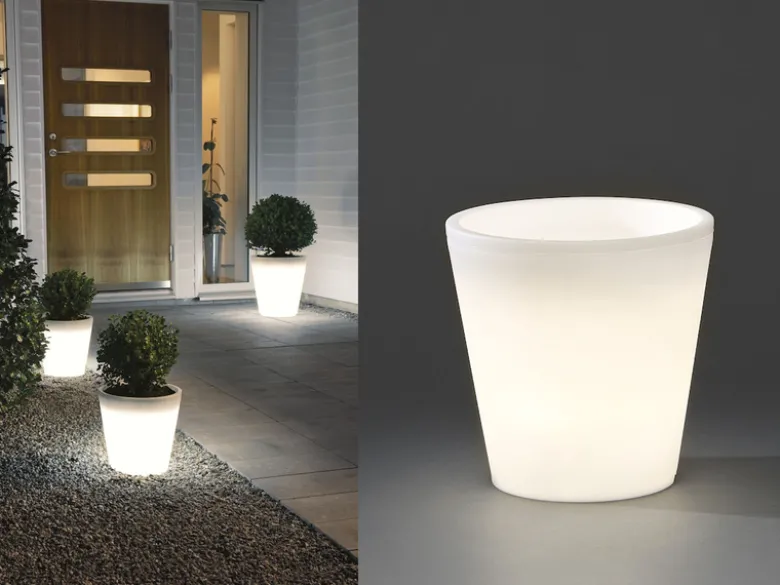Beleuchteter Pflanzkübel Outdoor LED Blumentopf Ø 37cm Terrassenbeleuchtung