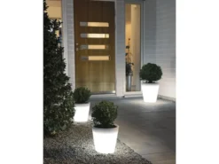 Beleuchteter Pflanzkübel Outdoor LED Blumentopf Ø 28cm Terrassenbeleuchtung