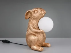 Besondere LED Tischleuchte Hasenlampe Gold, Höhe 28cm