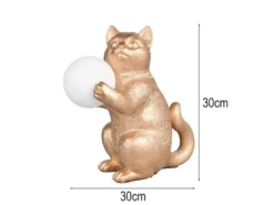 Besondere Tischleuchte GATIO Katzenlampe Gold, Höhe 30cm