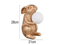 Besondere Tischleuchte RABBIT Hasenlampe Gold, Höhe 28cm