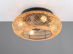 Boho Deckenleuchte LILLESAND mit Ventilator und Fernbedienung, Ø 50cm