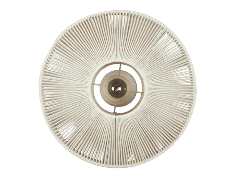 Boho LED Deckenleuchte Lampenschirm aus Baumwolle Beige, Ø 46cm