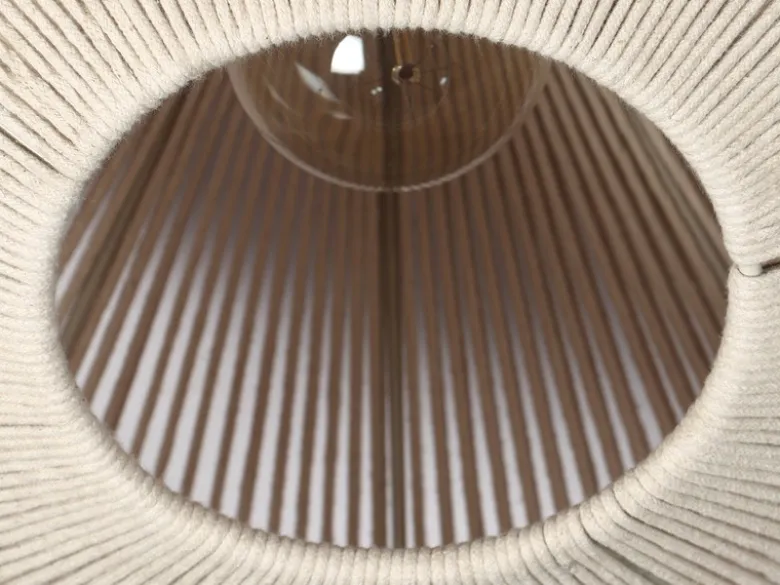 Boho LED Deckenleuchte Lampenschirm aus Baumwolle Beige, Ø 46cm