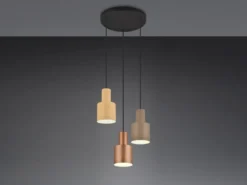 Cluster LED Pendelleuchte 3-flammig Metall Coffee Töne, Ø 37cm
