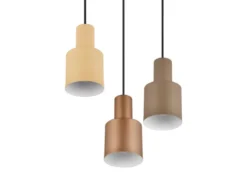 Cluster LED Pendelleuchte 3-flammig Metall Coffee Töne, Ø 37cm