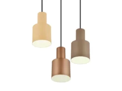 Cluster Pendelleuchte AGUDO 3-flammig Metall Coffee Töne, Ø 37cm