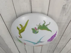 Coole Deckenlampe mit Dino Motiv fürs Kinderzimmer, bunt Ø 35cm