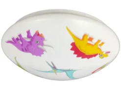 Coole Deckenlampe mit Dino Motiv fürs Kinderzimmer, bunt Ø 35cm