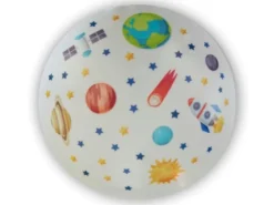 Coole Deckenlampe mit Weltall Motiv fürs Kinderzimmer, bunt Ø 35cm