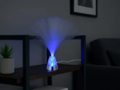 Coole Faserlampe mit RGB Farbwechsel, auch Batteriebetrieb geeignet, Höhe 31,5cm
