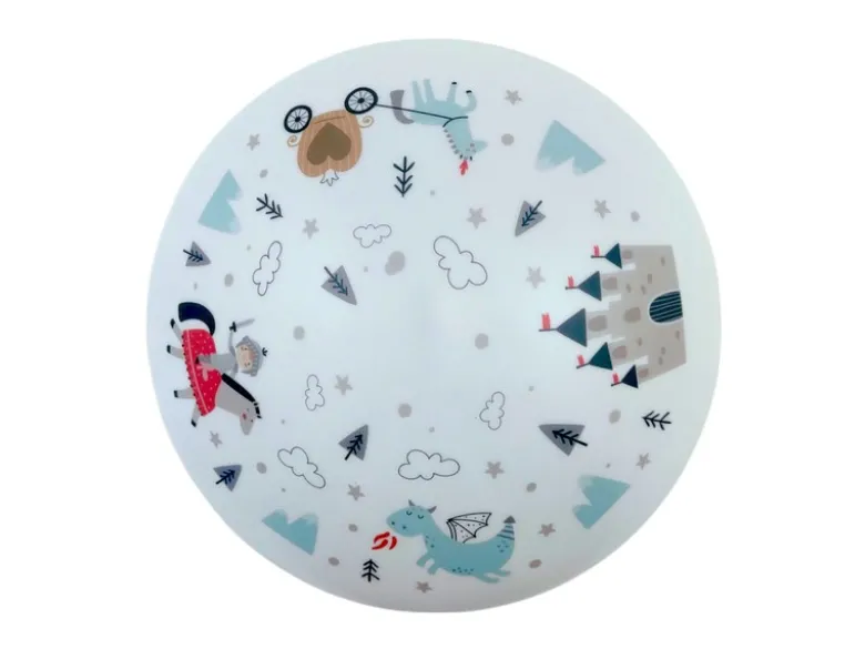 Coole LED Deckenleuchte dimmbar mit Ritter Motiv fürs Kinderzimmer, bunt Ø 35cm