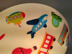 Coole LED Deckenleuchte dimmbar mit Fahrzeugen Motiv fürs Kinderzimmer Ø 35cm