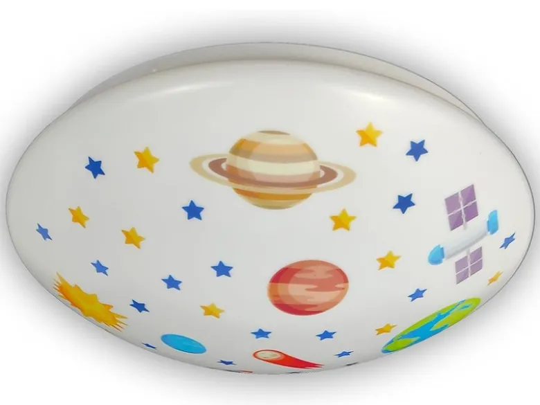 Coole LED Deckenleuchte mit Weltall Motiv fürs Kinderzimmer, bunt Ø 35cm