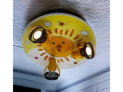 Coole LED Deckenleuchte Sonne fürs Kinderzimmer 3 flammig schwenkbar Ø35cm