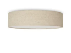 Deckenlampe CEILING DREAM, Leinen Stoffschirm / Abdeckung satiniert, Ø 40cm