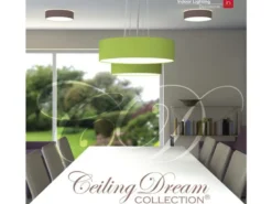 Deckenlampe CEILING DREAM, Stoff Grau / Abdeckung satiniert, Ø 30cm