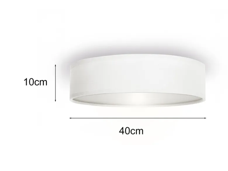 Deckenlampe CEILING DREAM, Stoff Weiß / Abdeckung satiniert, Ø 40cm