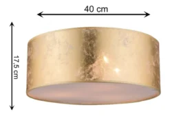 Deckenleuchte AMY mit Stoff Lampenschirm goldfarbig, Ø 40cm
