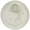 Deckenleuchte / Deckenschale rund, Opalglas matt, Dekorring Chrom, Ø 35cm