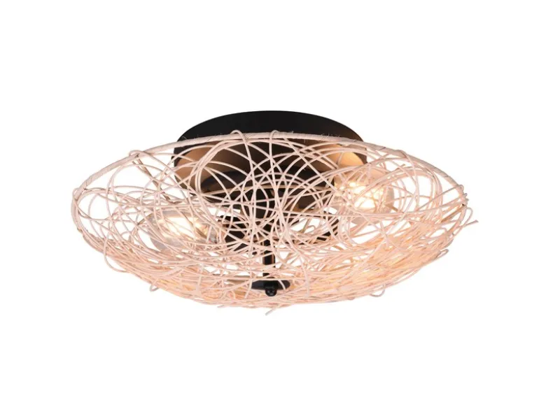 Deckenleuchte LOVIS Rattan Geflecht Natur im Boho Stil, Ø 40cm