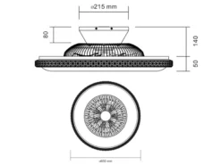 Deckenleuchte mit Ventilator dimmbar Fernbedienung & Wandhalterung Ø60cm