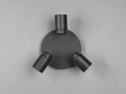 Deckenstrahler Badezimmerlampe Schwarz 3-flammig Ø 20cm inkl. GU10 LED