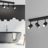 Deckenstrahler Badezimmerlampe Schwarz 4-flammig, Breite 52cm inkl. GU10 LED