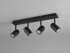 Deckenstrahler Badezimmerlampe Schwarz 4-flammig, Breite 52cm inkl. GU10 LED
