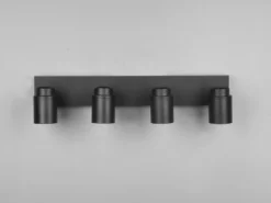Deckenstrahler Badezimmerlampe Schwarz 4-flammig, Breite 52cm inkl. GU10 LED