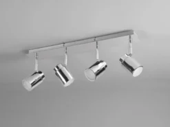 Deckenstrahler Badezimmerlampe Chrom 4-flammig, Breite 52cm inkl. GU10 LED