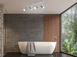 Deckenstrahler Badezimmerlampe Chrom 4-flammig, Breite 52cm inkl. GU10 LED