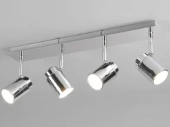 Deckenstrahler Badezimmerlampe Chrom 4-flammig, Breite 52cm inkl. GU10 LED