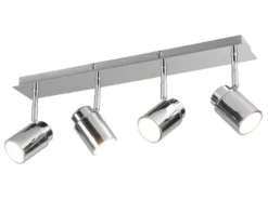 Deckenstrahler Badezimmerlampe Chrom 4-flammig, Breite 52cm inkl. GU10 LED