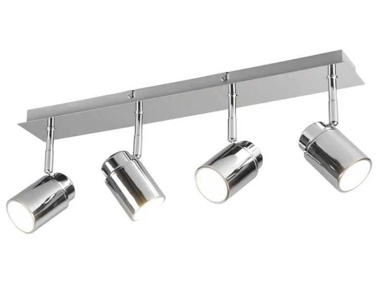 Deckenstrahler Badezimmerlampe Chrom 4-flammig, Breite 52cm inkl. GU10 LED