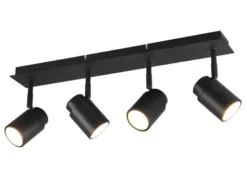 Deckenstrahler Badezimmerlampe ANGELO Schwarz 4-flammig, Breite 52cm