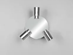 Deckenstrahler Badezimmerlampe Silber Chrom 3-flammig Ø 20cm inkl. GU10 LED