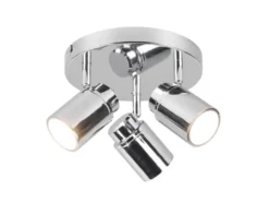 Deckenstrahler Badezimmerlampe ANGELO Silber Chrom 3-flammig Ø 20cm